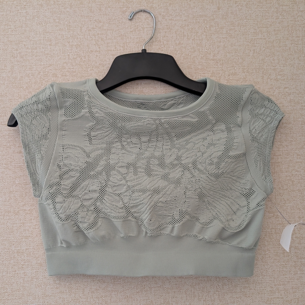 Cropped Women's Top in Sage Green